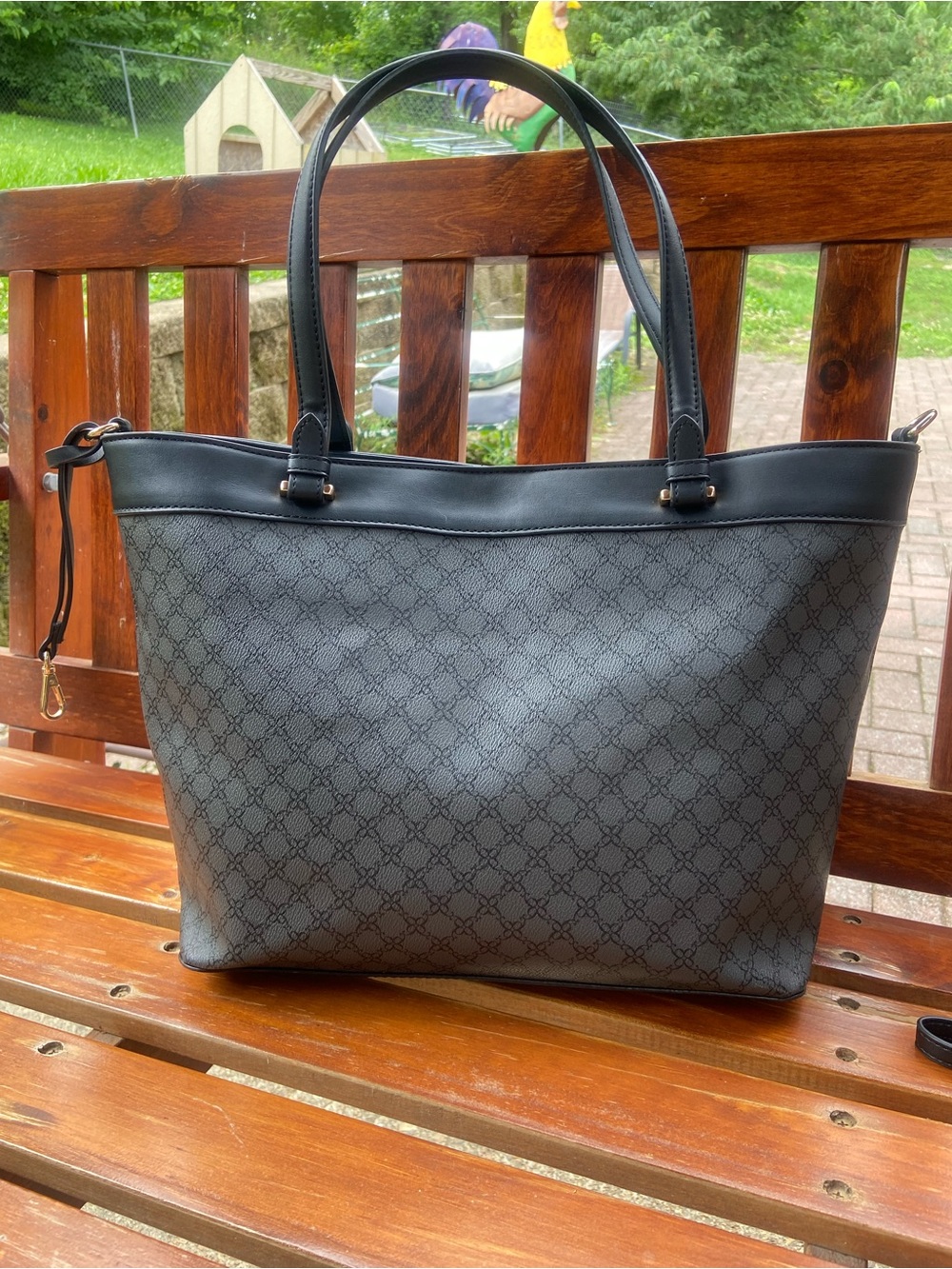 👜🩶🖤Nine West “Lior” Tote Bag w/matching “Lockup Nine” Zip-around Wristlet Wallet - Picture 2 of 15